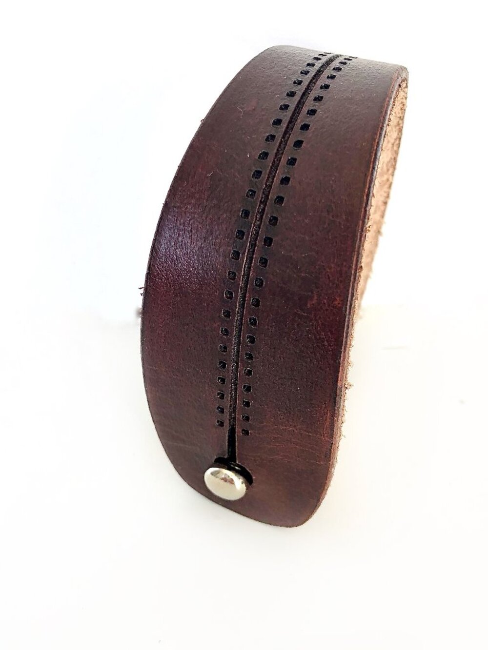 MishaGirl Handmade Brown Genuine Leather Bracelet for Men